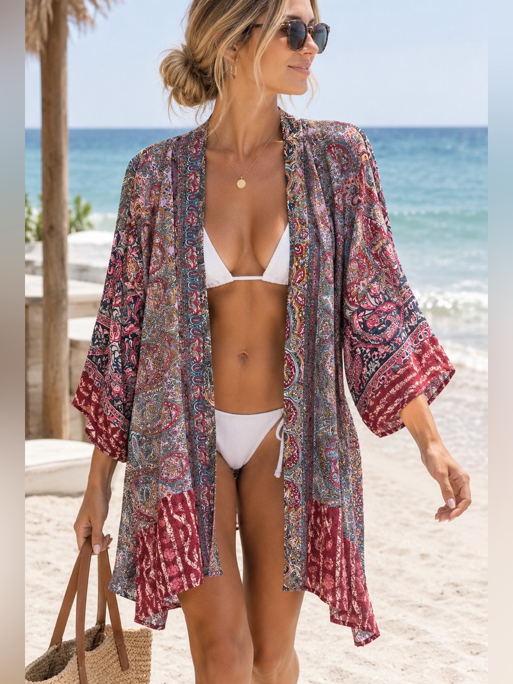 Mixed Print Paisley Kimono NWT One Size fits all